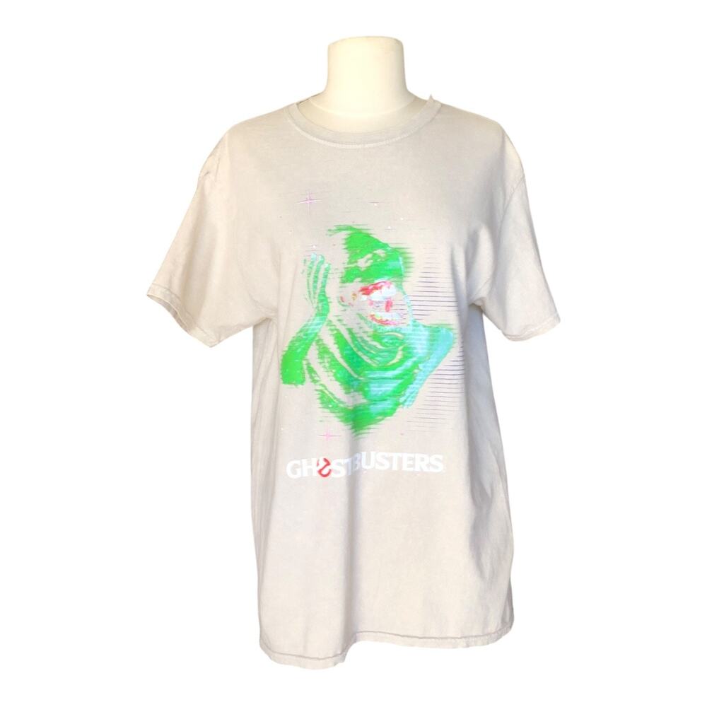 Ghostbusters Slimer T-Shirt Crew Neck Short Sleeve Off White Men's Size Medium